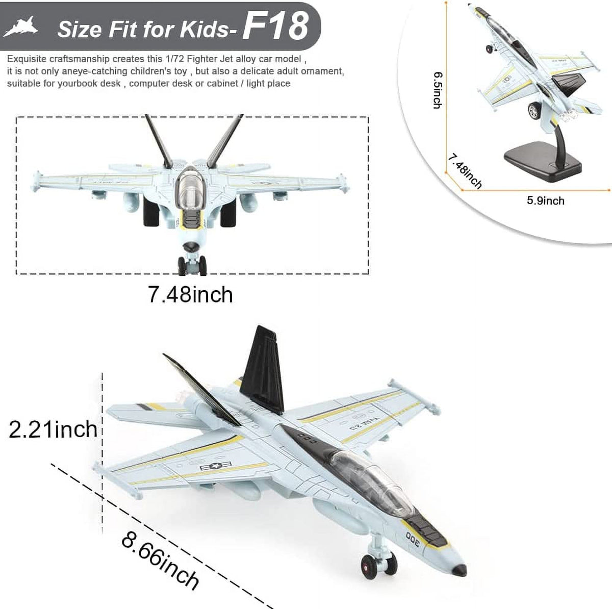 2 Pack Diecast Airplane Toy with Light & Sound X83526