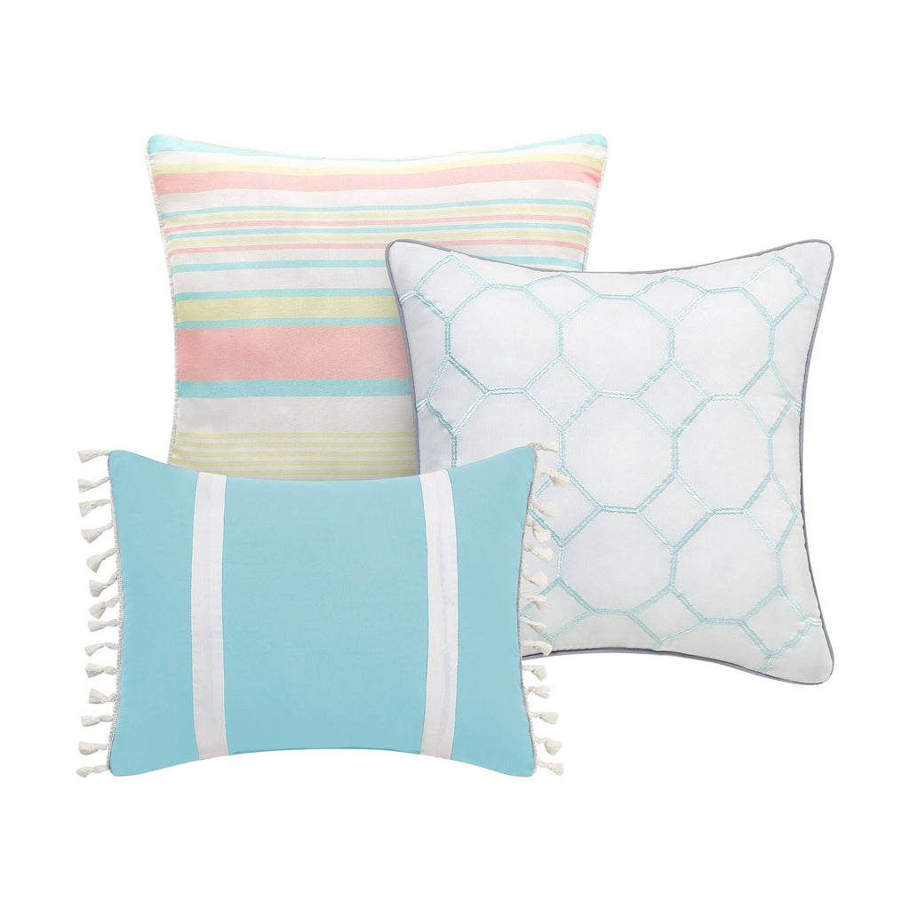 King 10-Piece Rainbow Stripe Bedding Set H7844