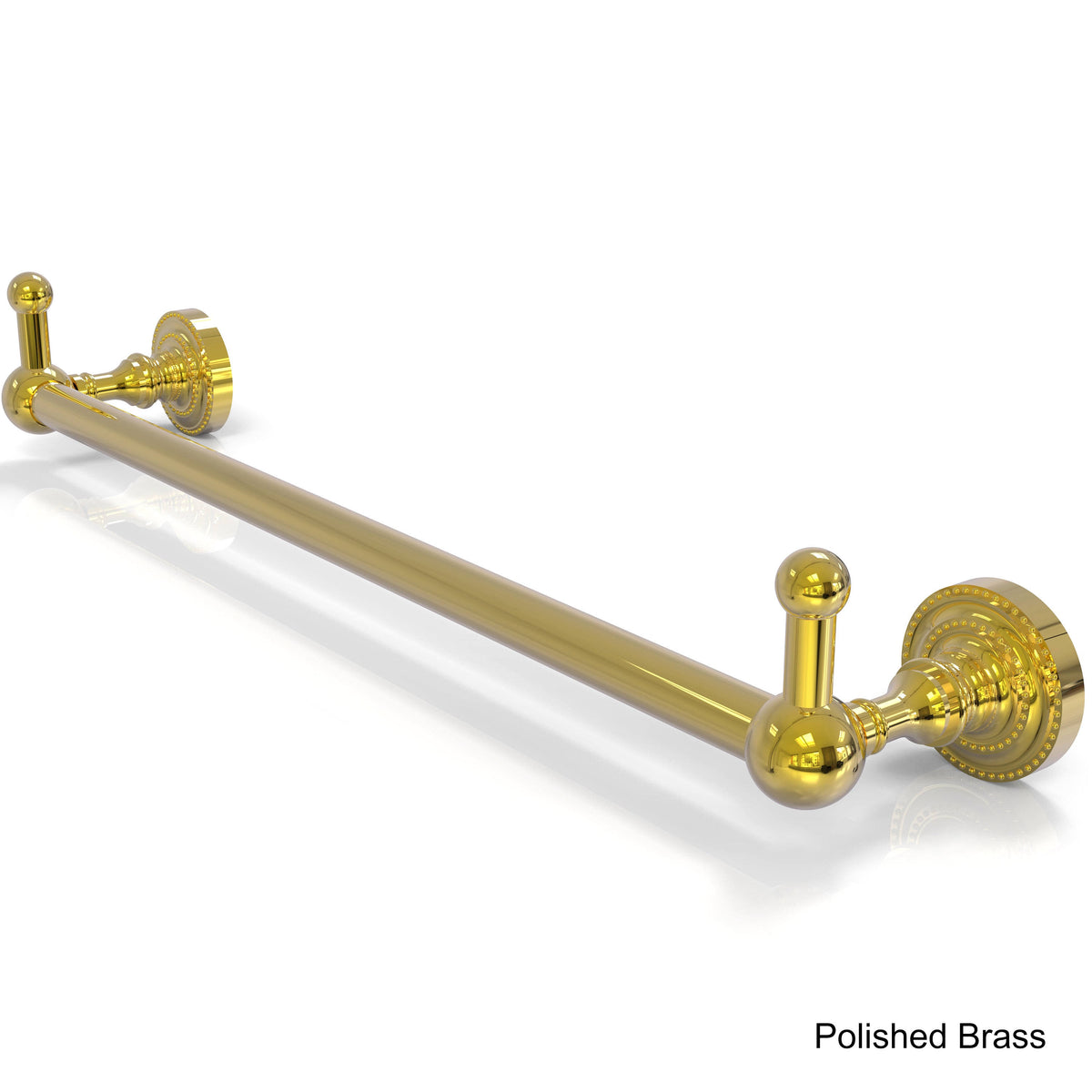 30 inch Polished Brass Towel Bar with Integrated Hooks E4597