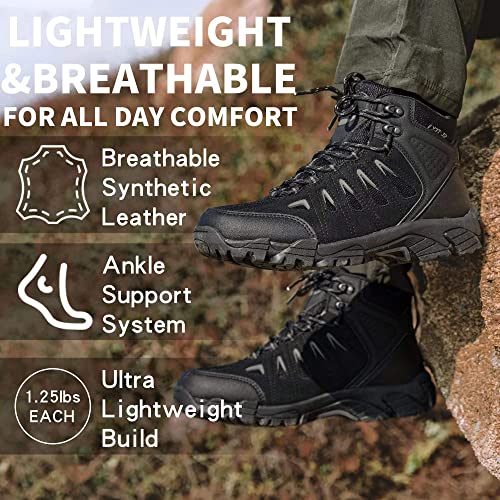Men's Waterproof Non-Slip Lightweight Mid Top Hiking Boots I804