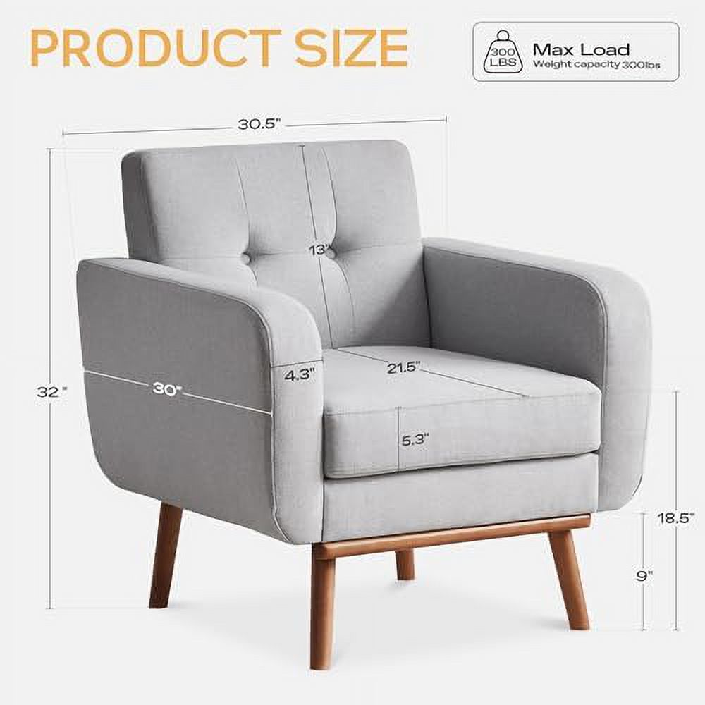 Fabric Accent Chair Button Tufted Upholstered Arm Chair U660297