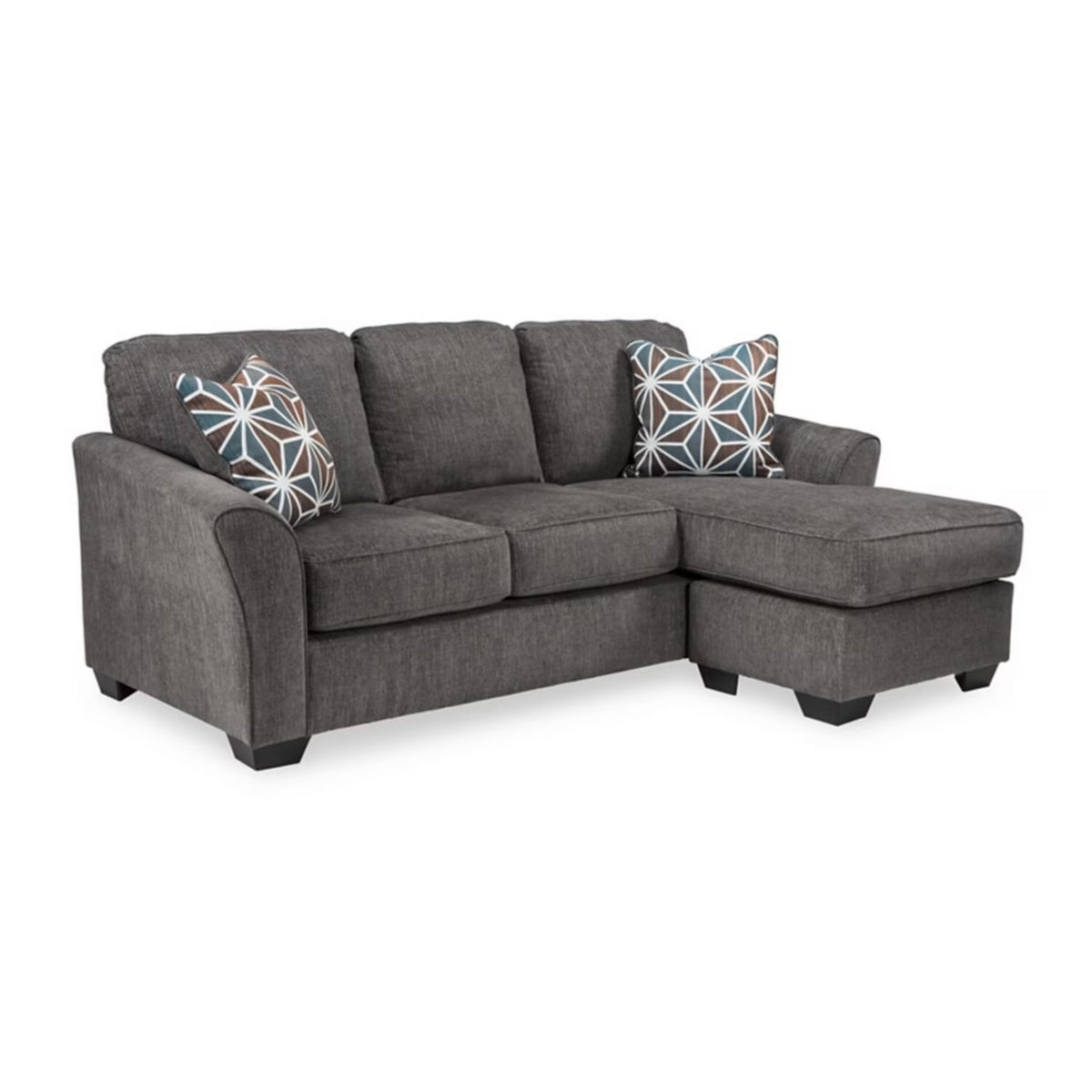 89 Inch Sofa with Chaise, 2 Throw Pillows, Ottoman Y581
