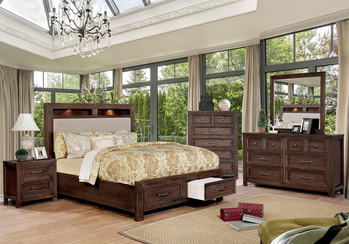 Dark Oak Solid Wood King Bedroom Set 6pcs H353