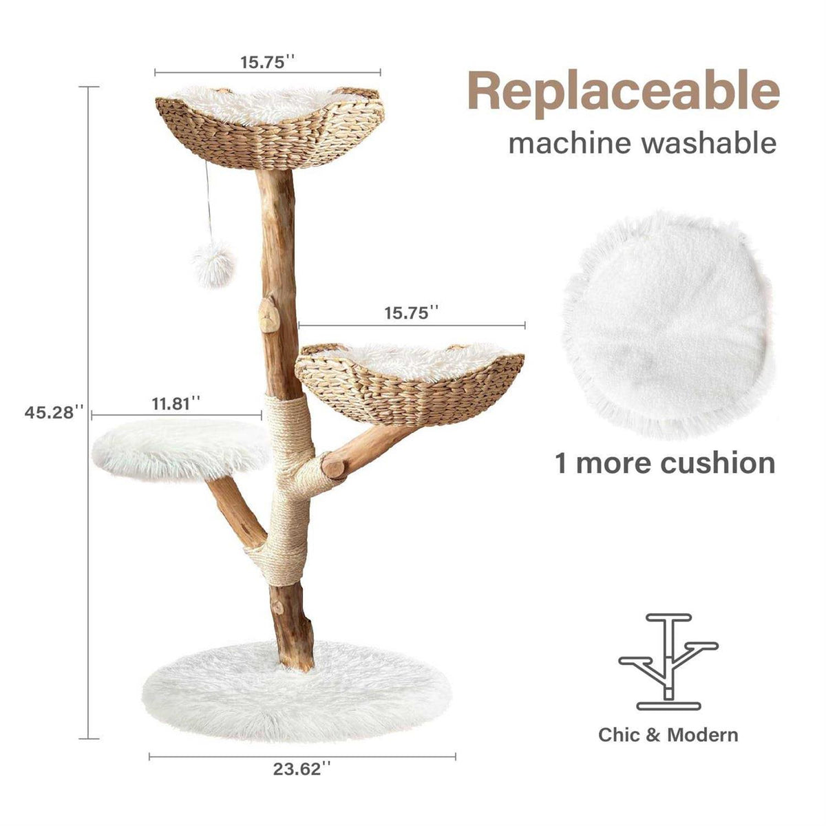 Modern Wooden Cat Tree Tower Q5666