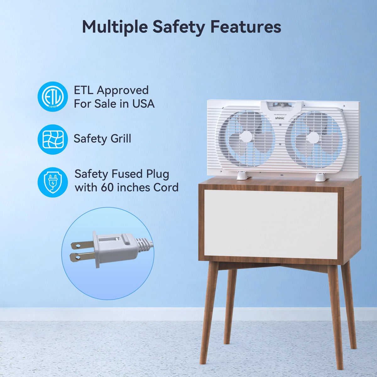 9 3-Speed Twin Window Fan with Bug Screen, White U503597