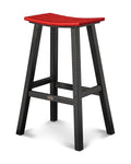 Saddle Bar Stool Black Frame Sunset Red G85134