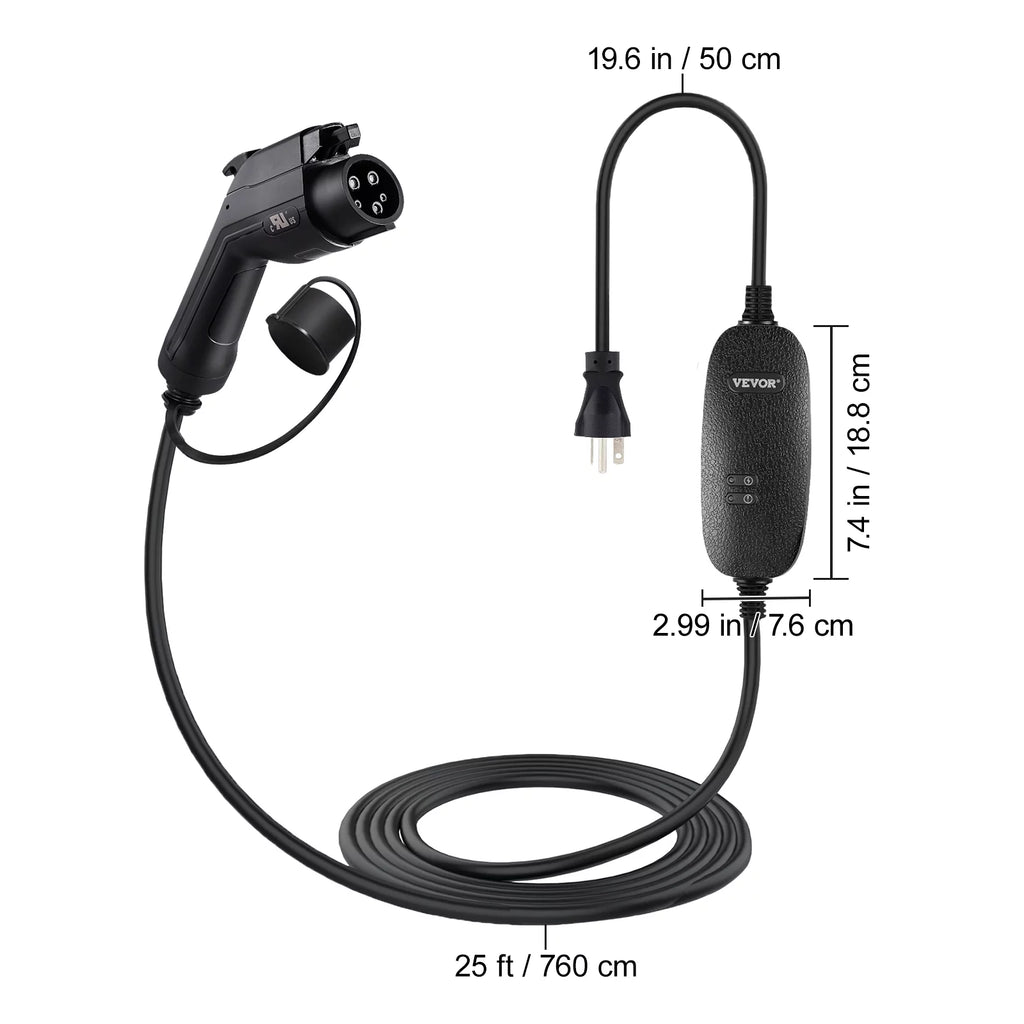 16 Amp Portable Level 2 EV Charger with 25 ft Cable D199