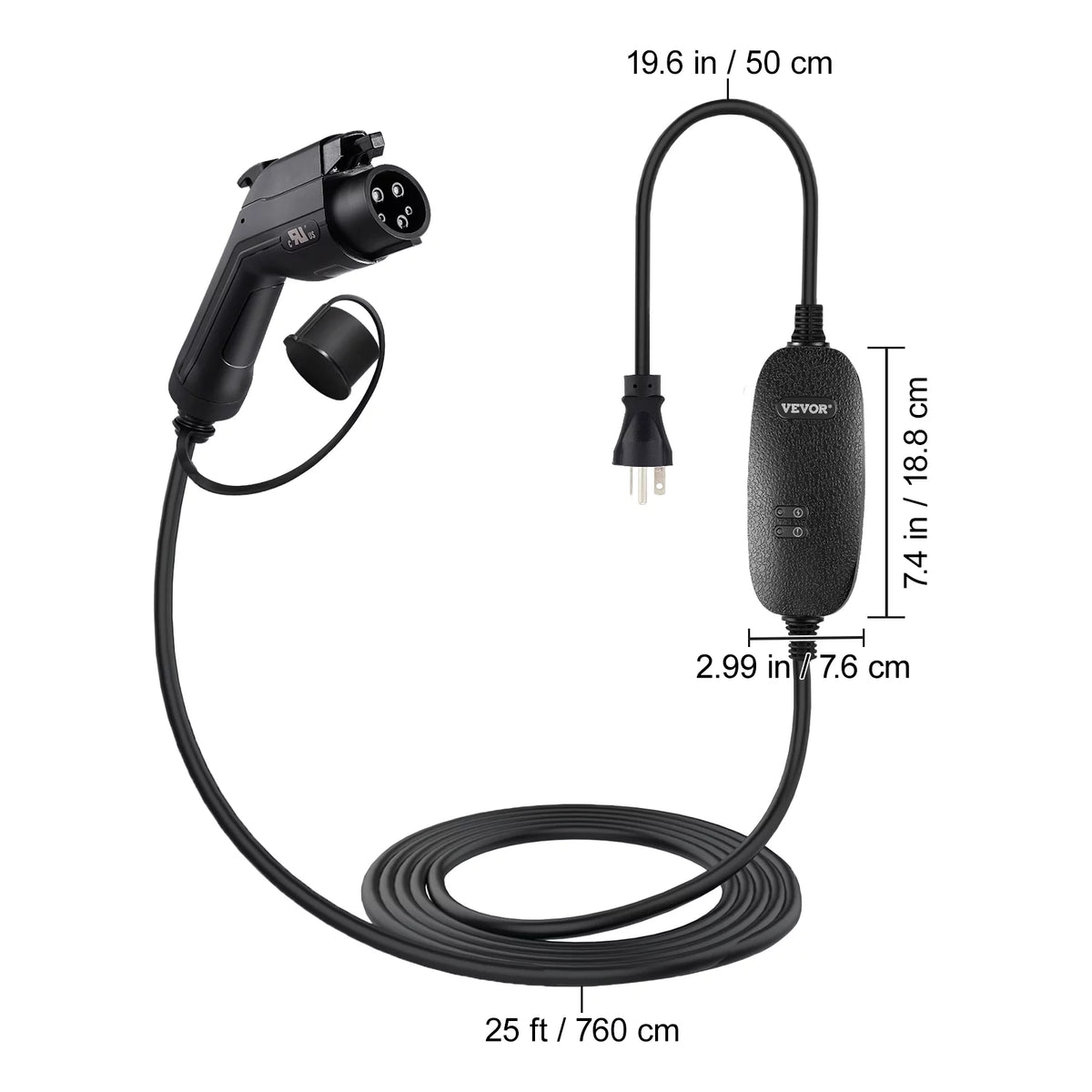16 Amp Portable Level 2 EV Charger with 25 ft Cable D199