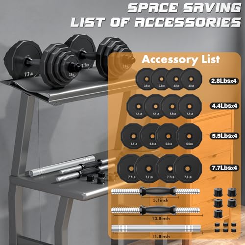 Adjustable Dumbbell Set with Solid Steel and Connector Q72949