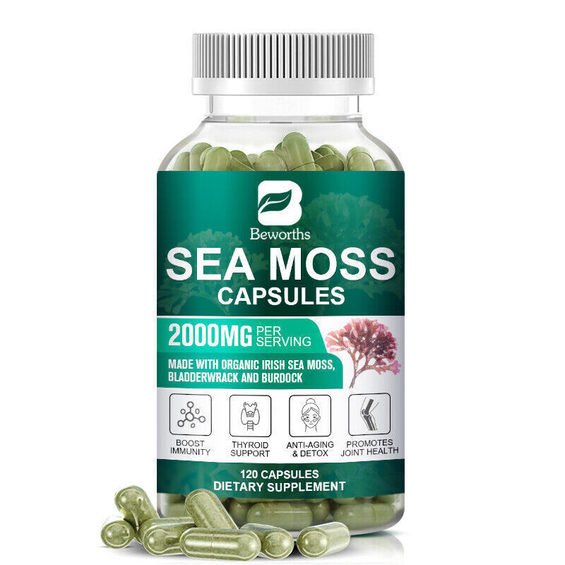 Organic Sea Moss bladder wrack & Burdock Root 120 Capsule Z4225