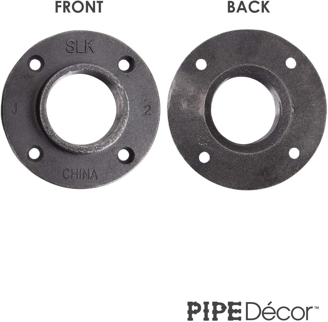 Cast Iron Floor Flange 4 Pack, Steel Grey, 2 Inch Threaded J588