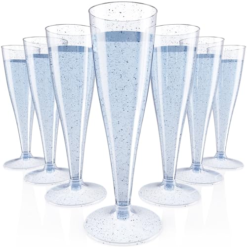 100 Pack 4.5 oz Clear Plastic Champagne Flutes H428