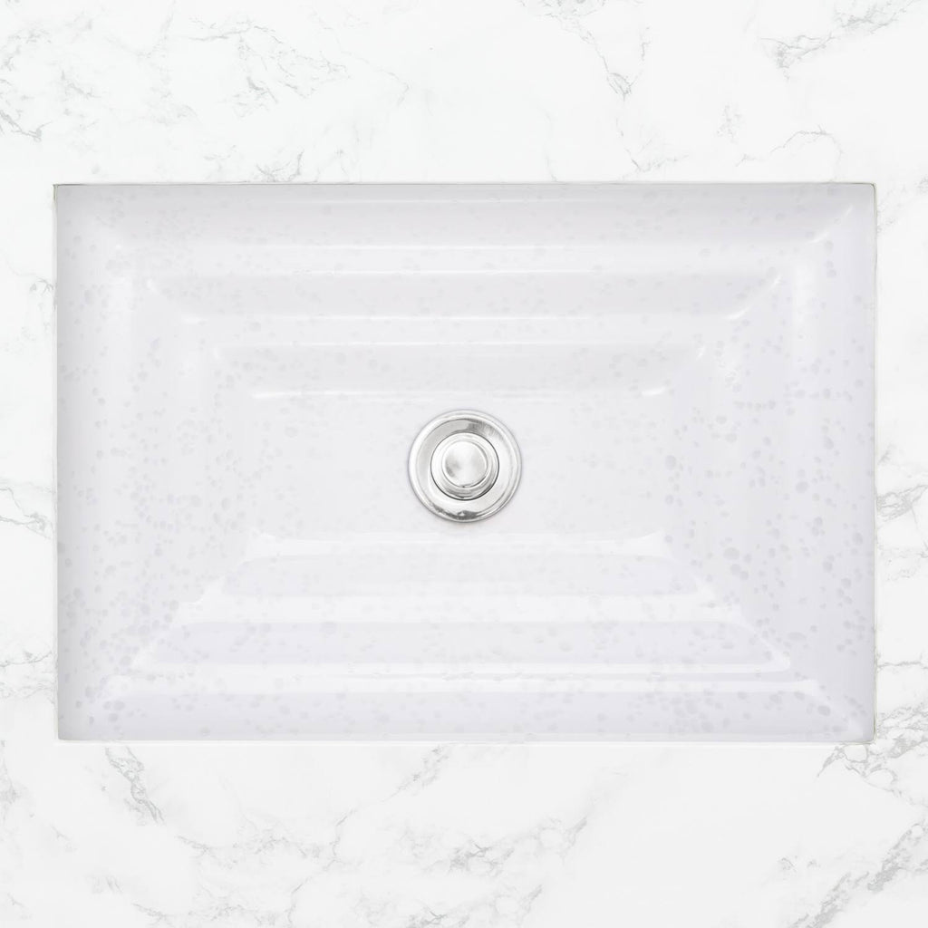 White/Clear Glass Large Square Sink N79618