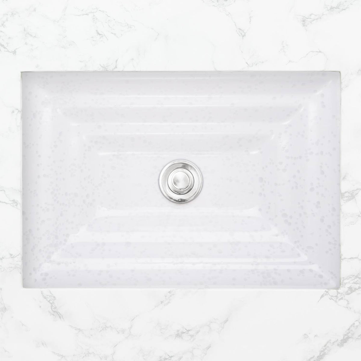 White/Clear Glass Large Square Sink N79618