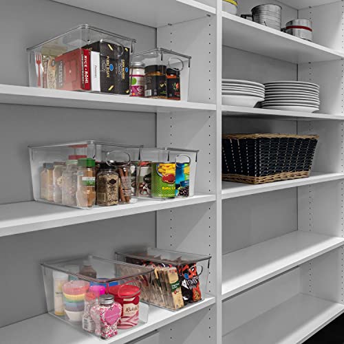 Plastic Storage Bins with Lids, 4 Pack R216289