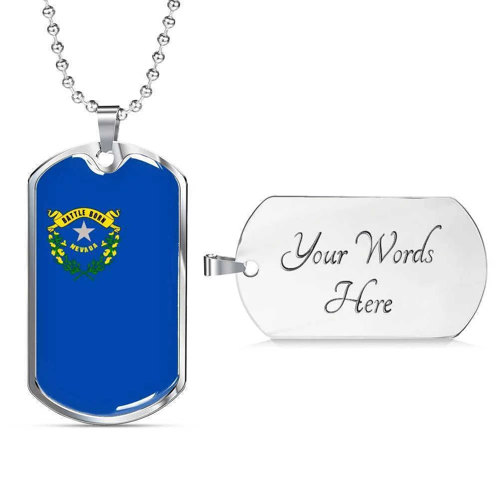 Stainless Steel or 18k Gold Dog Tag Necklace K52492