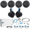 6.5" 1600w Marine Boat Speakers with Wakeboards and Amp Wire Kit Y4002