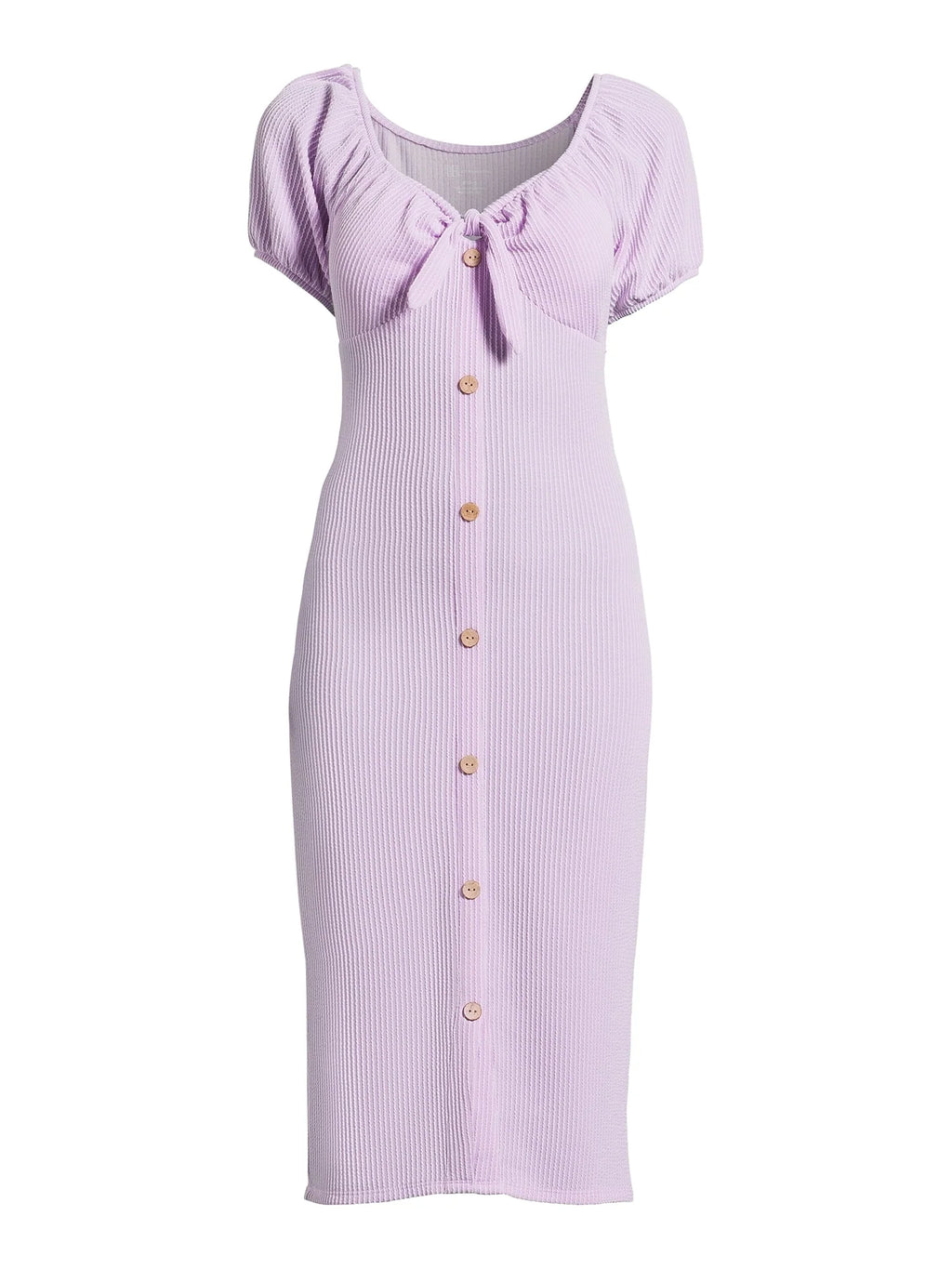 Knit Dress with Short Puff Sleeves N40718