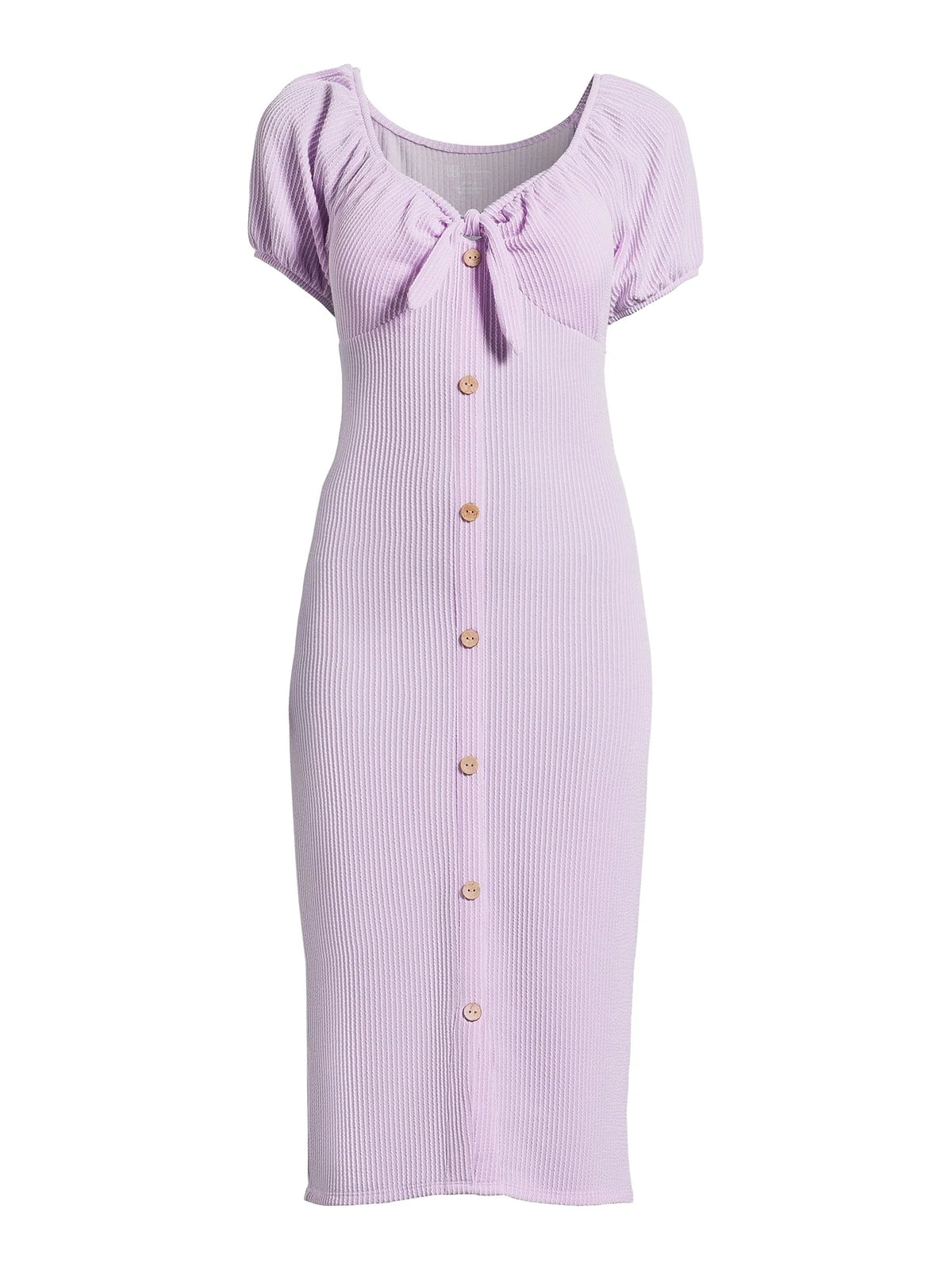 Knit Dress with Short Puff Sleeves N40718