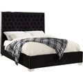 Black Velvet Solid Wood Full Bed D420703