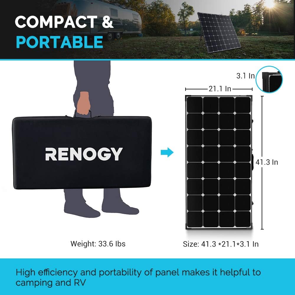 200 Watt Portable Foldable Solar Panel Suitcase with Waterproof 20A Charger Controller J8801