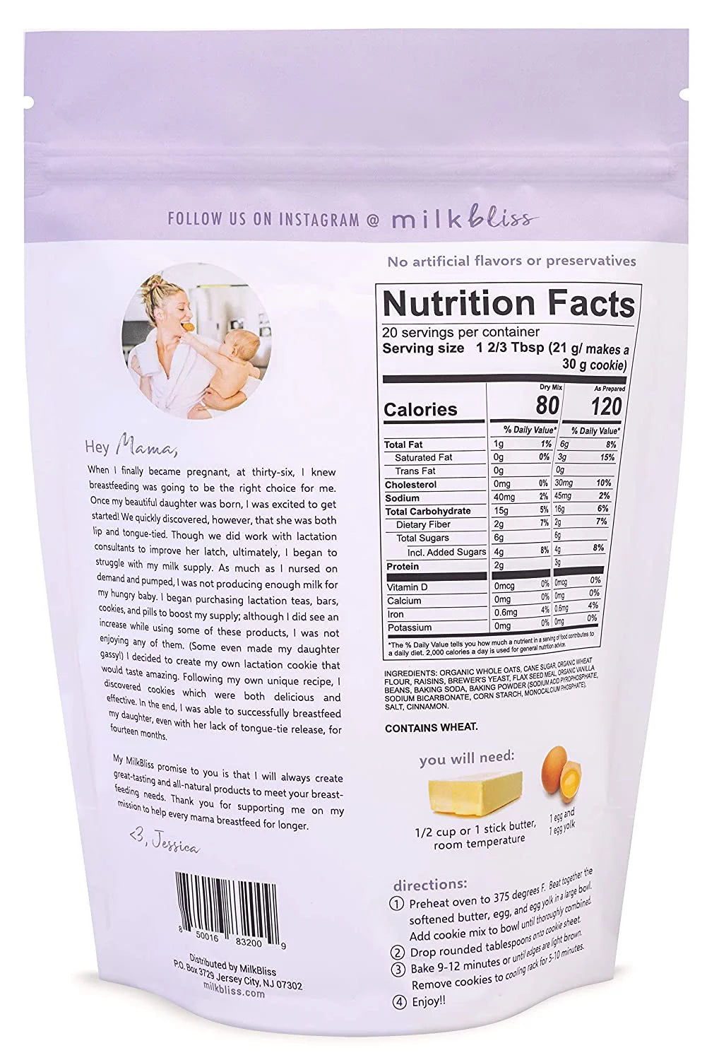 Oatmeal Raisin Soft Baked Lactation Cookie Mix 15oz G81011