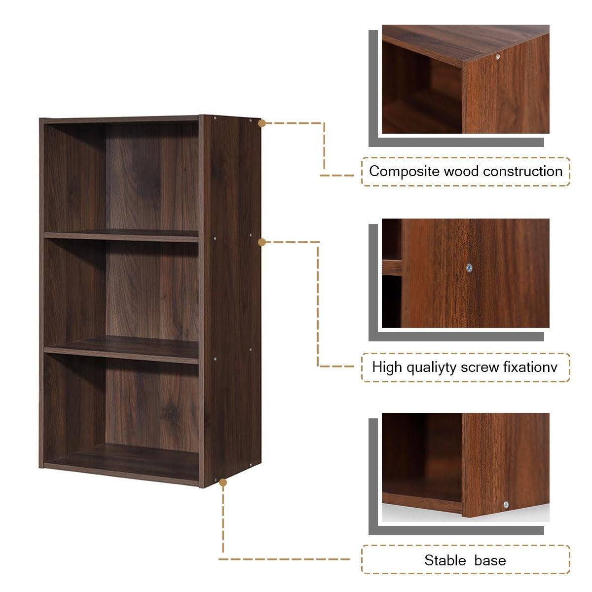 White 3 Shelf Bookcase Storage Cabinet J931896