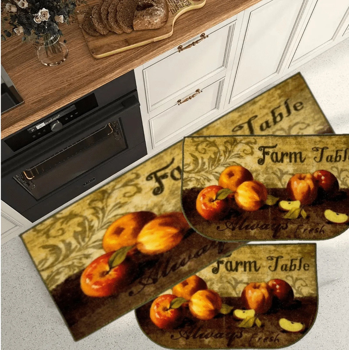 Multicolor 3PC Kitchen Rug Set F358661