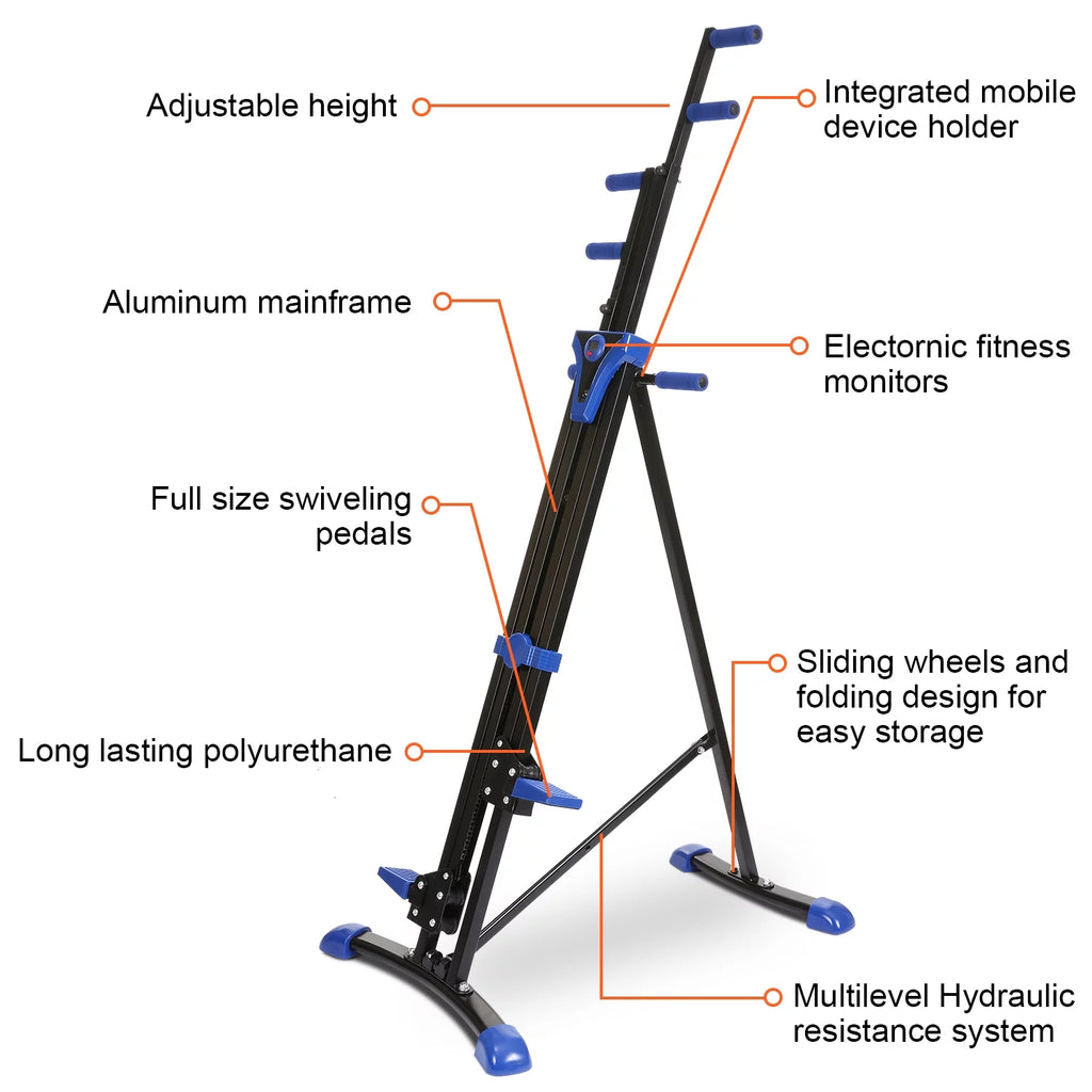 Vertical Climber and Folding Stair Stepper Machine D90249