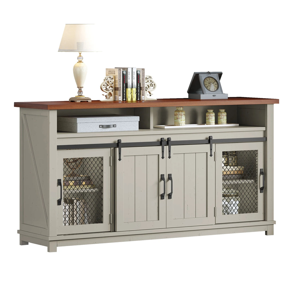 Antique White 63" Sideboard Buffet Cabinet B966