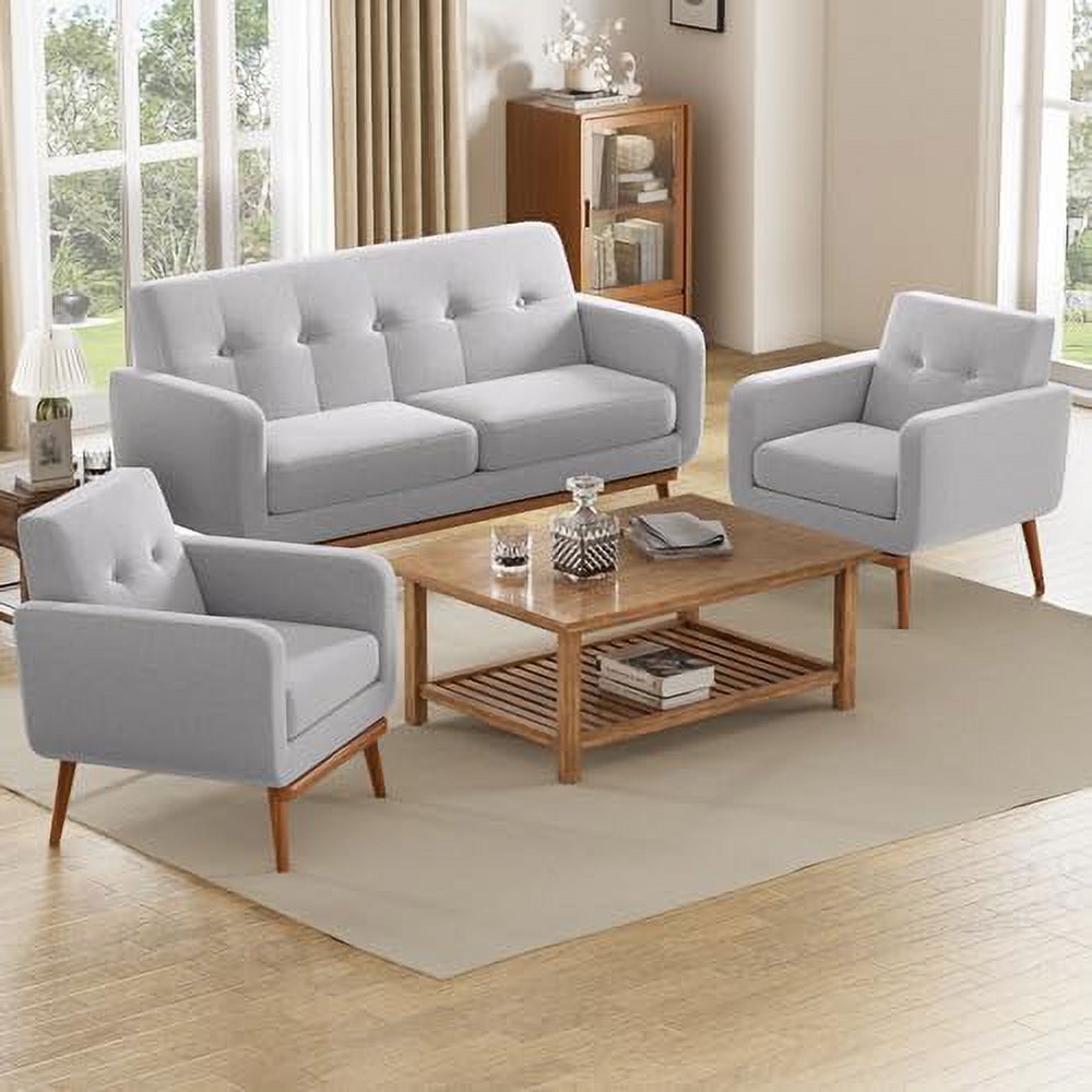 Fabric Accent Chair Button Tufted Upholstered Arm Chair U660297