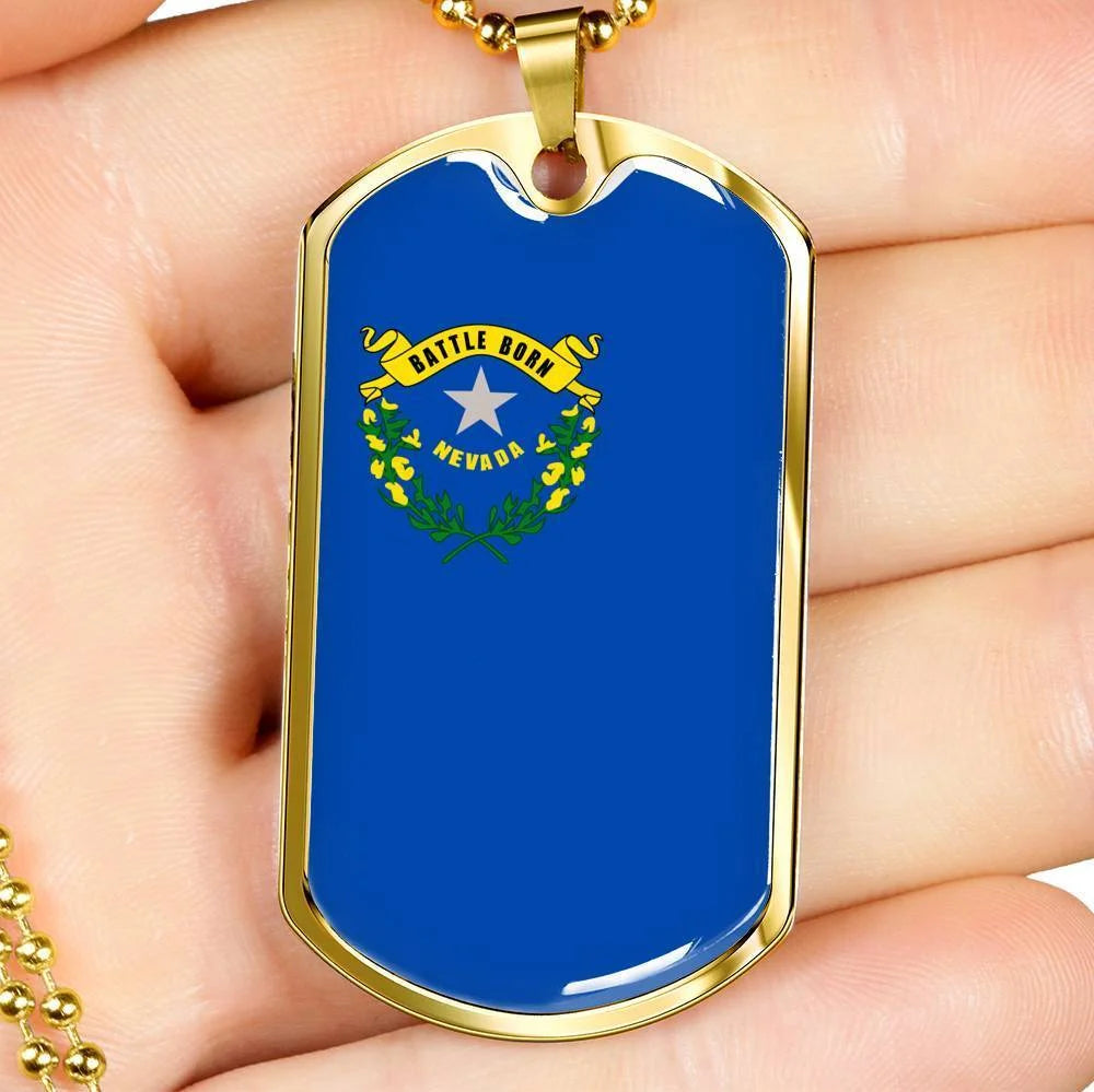 Stainless Steel or 18k Gold Dog Tag Necklace K52492