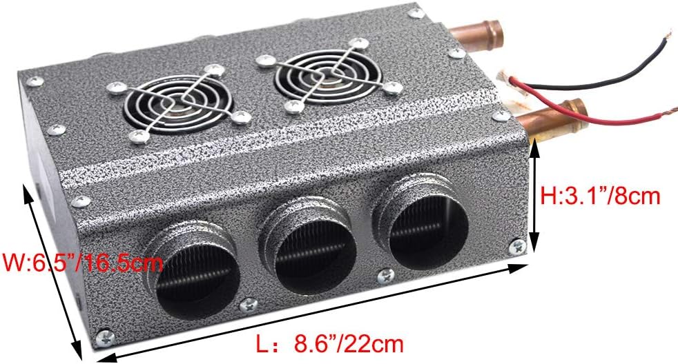 Compact 12V Dual Sides 6 Vents Heater with Speed Switch, Pack of 2 N131
