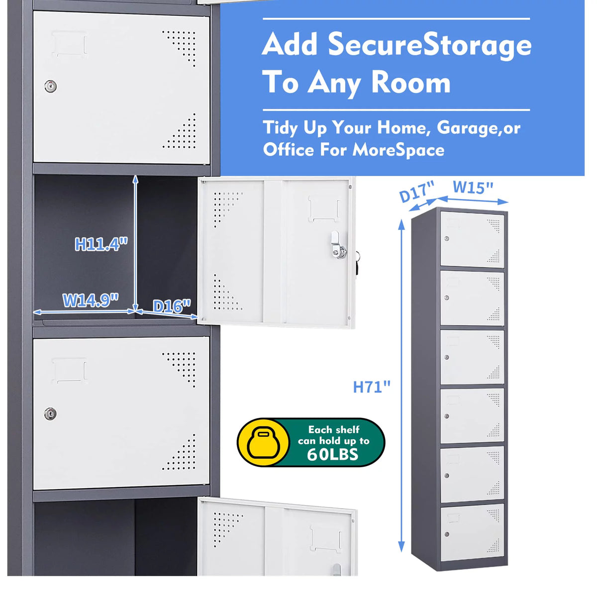 Metal Locker with 6 Doors D2910