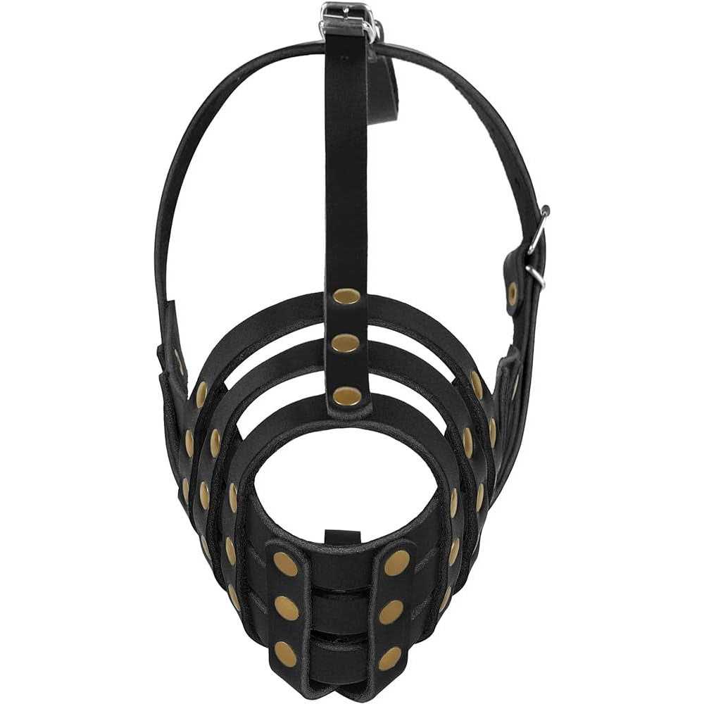 Leather Dog Muzzle Adjustable Breathable Medium Large Breeds L6038