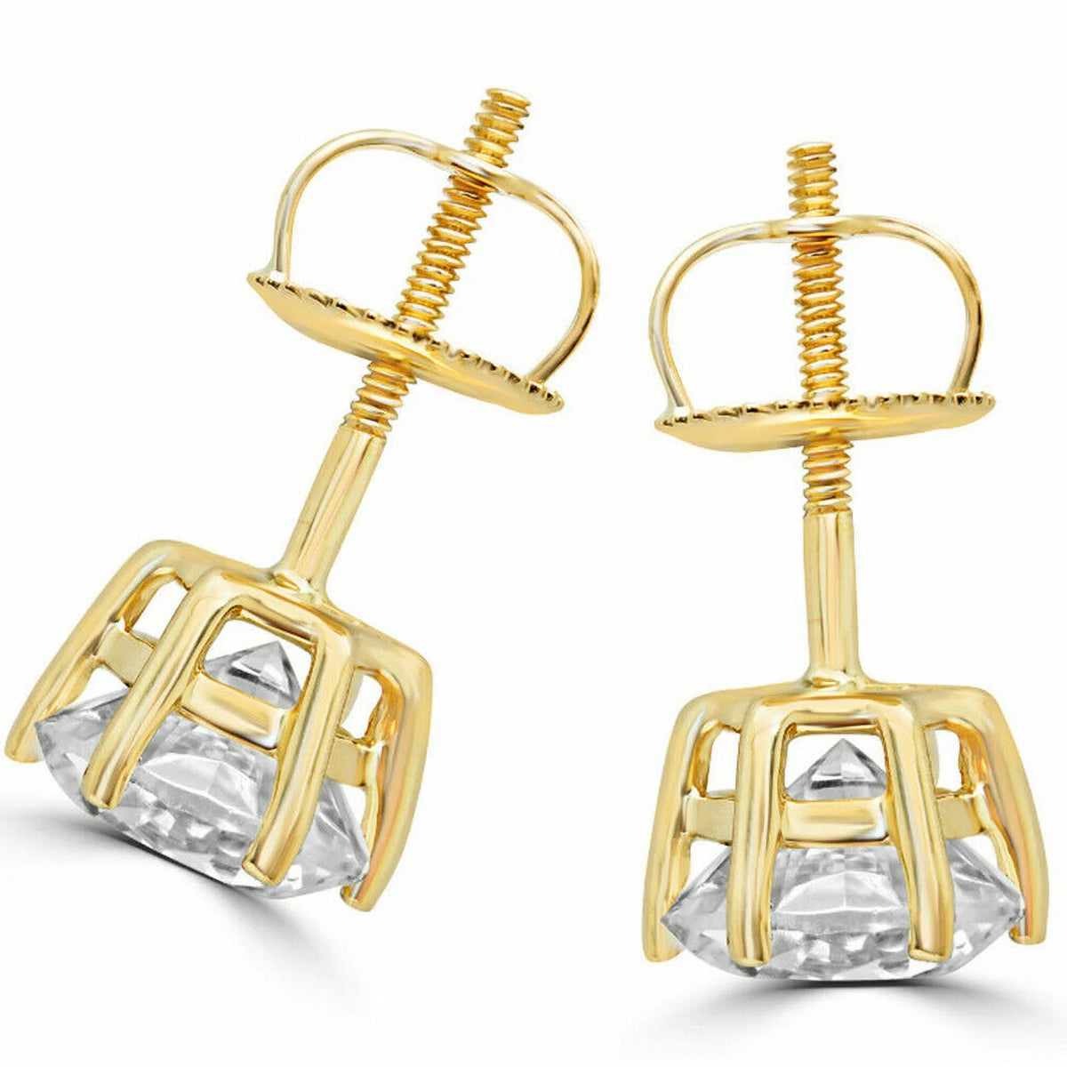 2 Carat Solitaire Moissanite Stud Earrings U62775