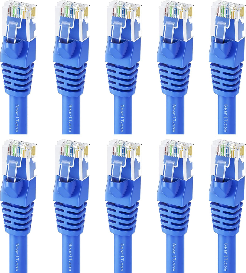 Blue 50-Pack Cat5e Ethernet Patch Cable 3 Feet RJ45 LAN Network Cord T35875