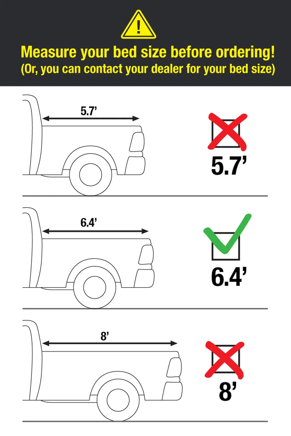 Soft Quad-fold Truck Bed Tonneau Cover 6'4 Bed I1756