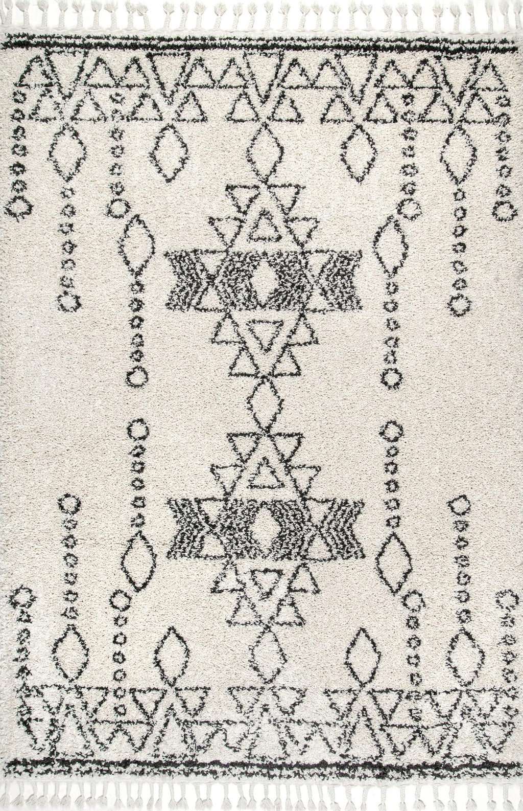 Off White Moroccan Shag Runner Rug G997714