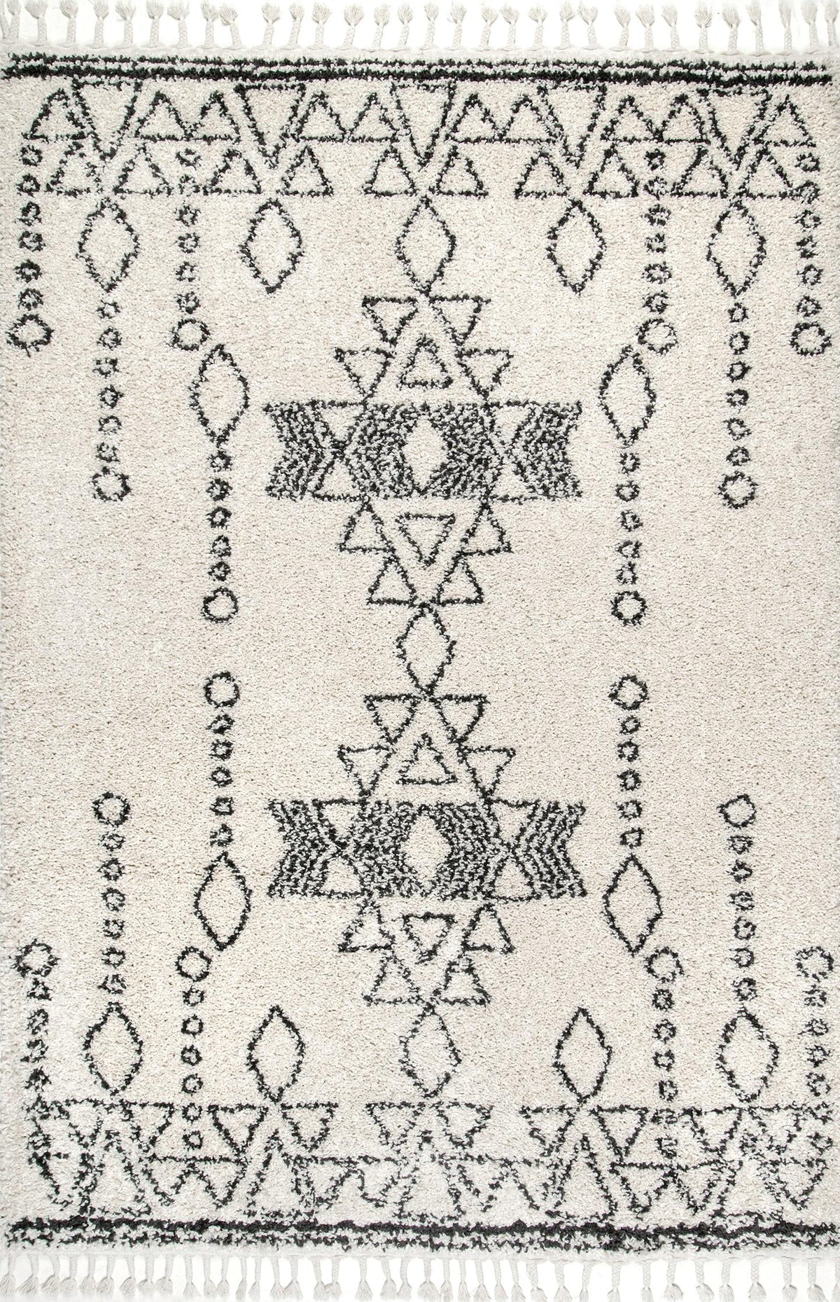 Off White Moroccan Shag Runner Rug G997714