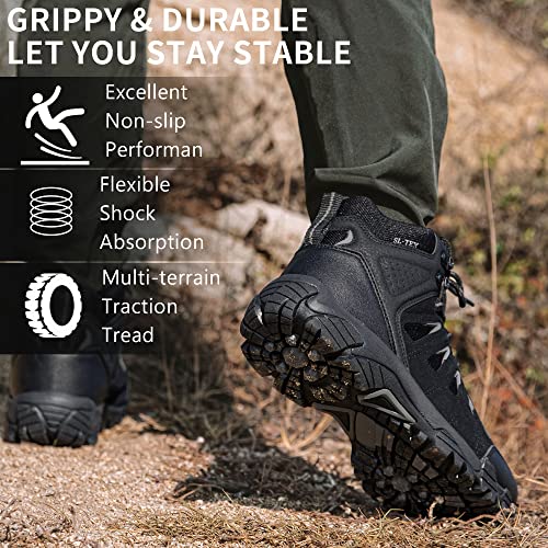 Men's Waterproof Non-Slip Lightweight Mid Top Hiking Boots I804