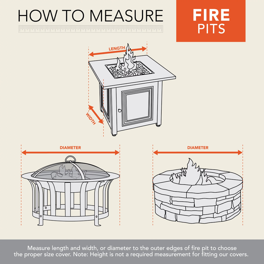 Square Fire Pit Table Cover, 42"L x 42"W x 22"H, Gray Q5921
