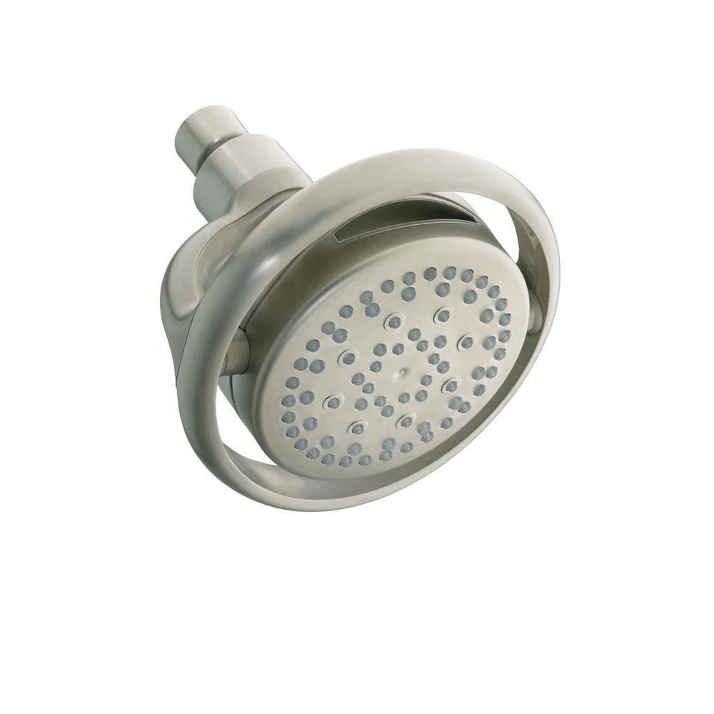 Vibrant Brushed Nickel Multifunction Wall-Mount Showerhead X7667