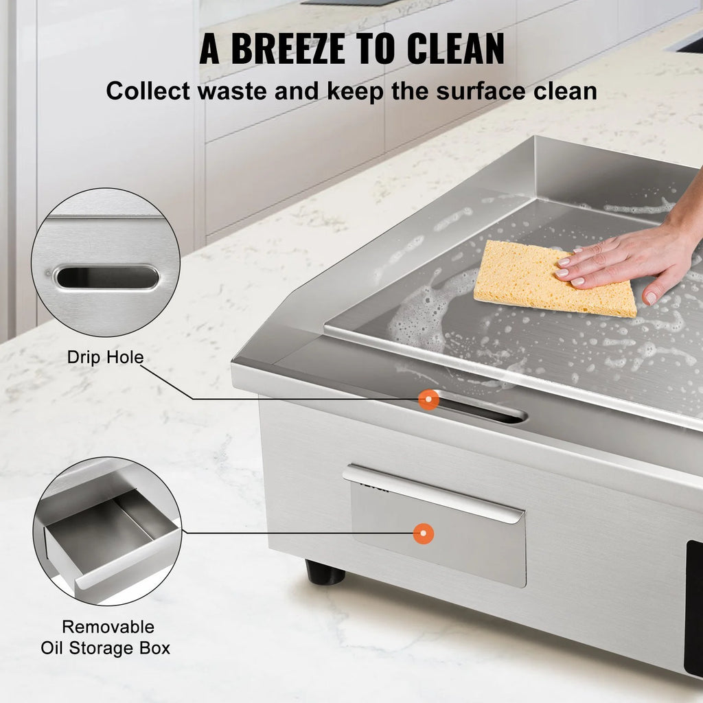 21" 1600W Stainless Steel Electric Griddle M760