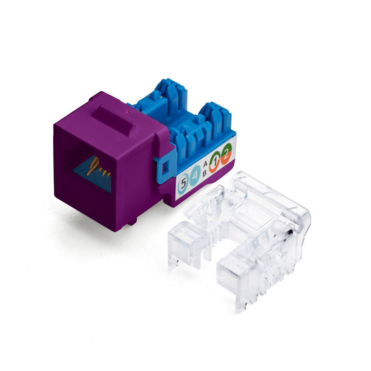 Cat6a Punch Down Keystone Jack - Unshielded - Purple - 48pc D192578