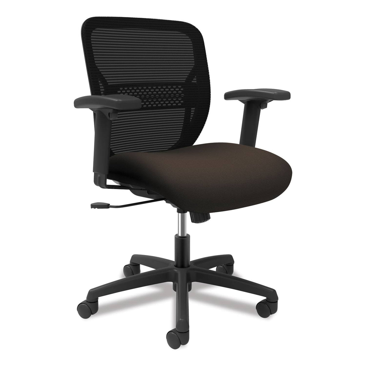 Black Espresso Mid-Back Task Chair with Adjustable Arms B753