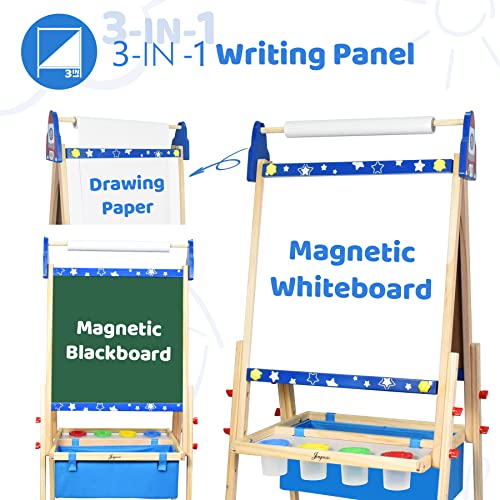 Adjustable Wooden Kids Art Easel with Whiteboard & Chalkboard N482