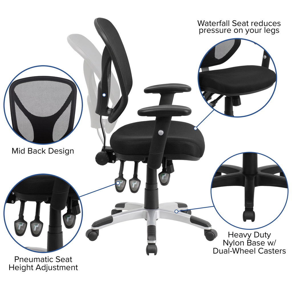 Black Mesh Ergonomic Task Office Chair X449997