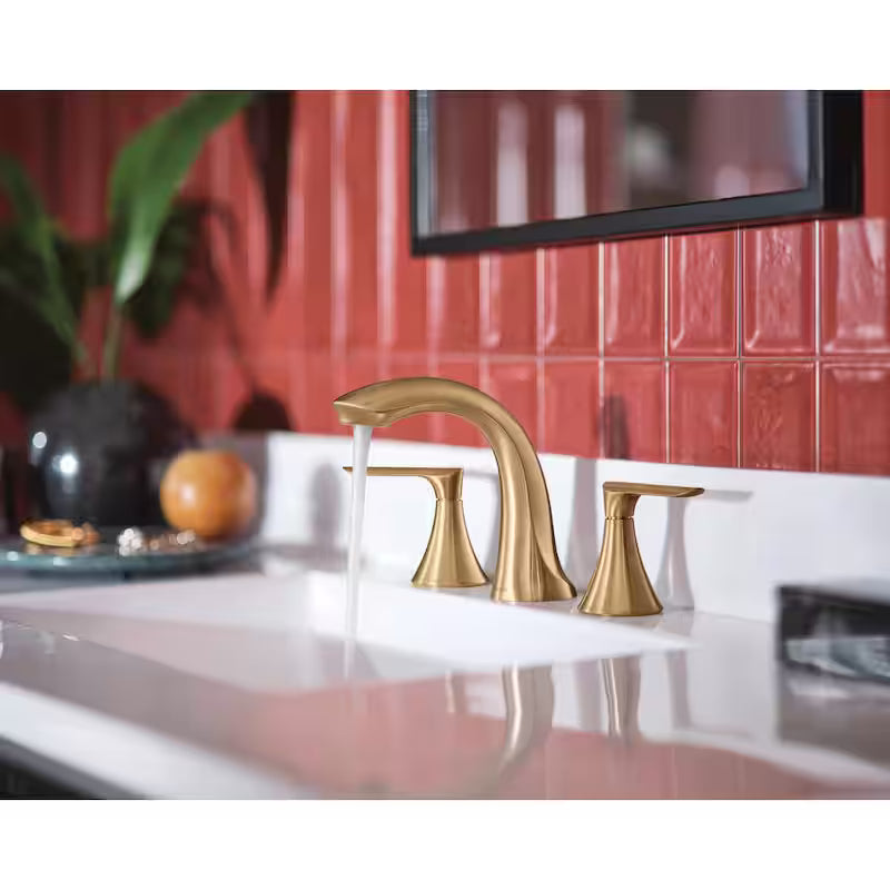 8 in. Widespread 2-Handle Bathroom Faucet in Bronzed Gold K1311