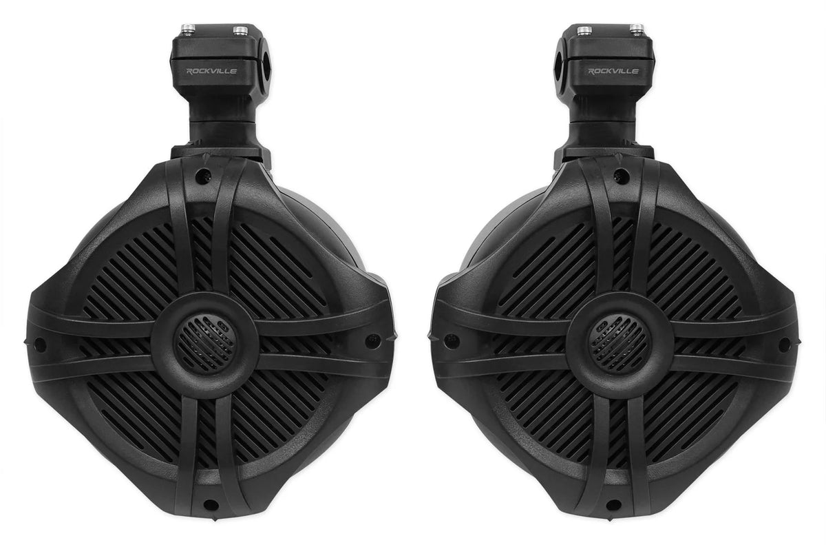 6.5 Black Marine Wakeboard Tower Speakers with Covers U9231